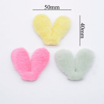 24Pcs Kawaii Заешки уши Подплатени плюшени апликации за Направи си сам шапки Щипки за коса Декоративни аксесоари Дрехи Шапки Обувки Кръпки за шиене