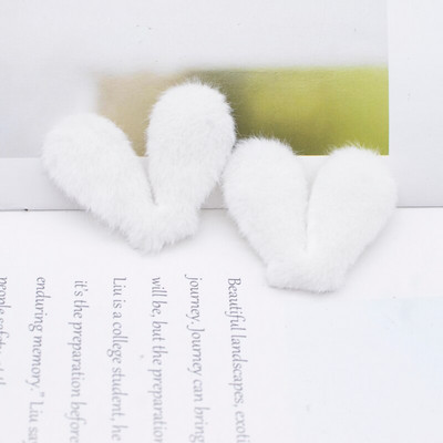 24vnt Kawaii Rabbit Ausys Paminkštintos pliušinės aplikacijos, skirtos pasidaryk pats galvos apdangalai Plaukų segtukai Dekoro aksesuarai Drabužiai Skrybėlės Batai Siuvimo Pleistrai