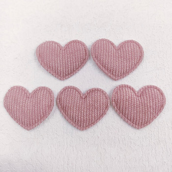 100Pcs 3,5*3CM Felt Heart Padded Applique For DIY Headwear Crafts Patches Διακοσμητικά αξεσουάρ ρούχων