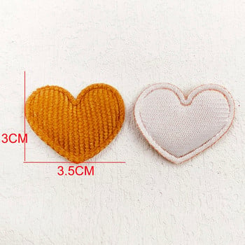 100Pcs 3,5*3CM Felt Heart Padded Applique For DIY Headwear Crafts Patches Διακοσμητικά αξεσουάρ ρούχων