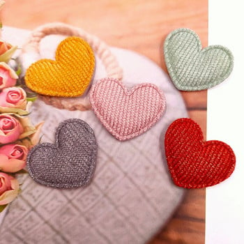 100Pcs 3,5*3CM Felt Heart Padded Applique For DIY Headwear Crafts Patches Διακοσμητικά αξεσουάρ ρούχων