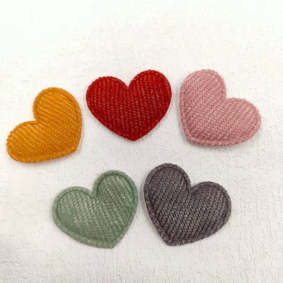 100Pcs 3,5*3CM Felt Heart Padded Applique For DIY Headwear Crafts Patches Διακοσμητικά αξεσουάρ ρούχων