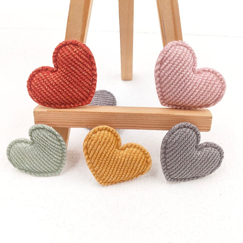 100 tk 3,5 * 3 cm vildist südamega polsterdatud aplikatsioon isetegemise peakatete jaoks käsitööna plaastrid Dekoratsioon kaunistused rõivatarvikud