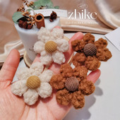 15 tk/partii 6,5 cm vildist plüüsist lilled polsterdatud aplikatsioonid isetegemise jaoks müts Riided säärised õmblustarbed peakatete kaunistusplaastrid