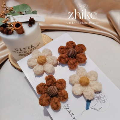 15 tk/partii 6,5 cm vildist plüüsist lilled polsterdatud aplikatsioonid isetegemise jaoks müts Riided säärised õmblustarbed peakatete kaunistusplaastrid