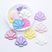 40 kom 34*28 mm podstavljene sjajne kožne školjke aplikacije za odjeću šeširi pribor za šivanje zakrpe DIY pokrivala za kosu kopče za kosu mašna dekor