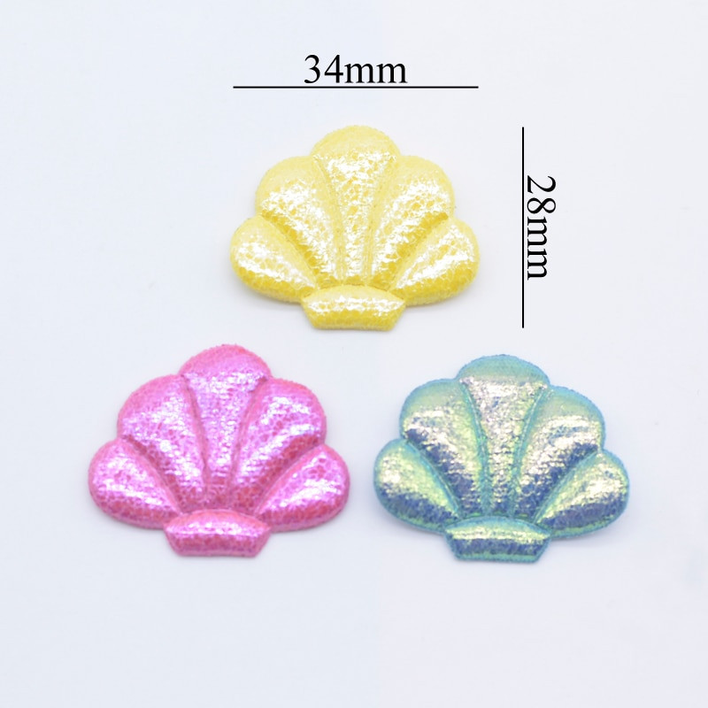 40 kom 34*28 mm podstavljene sjajne kožne školjke aplikacije za odjeću šeširi pribor za šivanje zakrpe DIY pokrivala za kosu kopče za kosu mašna dekor