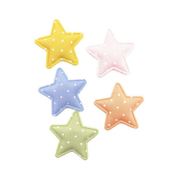 50 τμχ 3,5 εκ. Dot Fabric Padded Star Applique για DIY Headwear Μαλλιά κλιπ Διακόσμηση Βρεφικά καπέλα Κορδέλες στολίδι Αξεσουάρ μπαλώματα