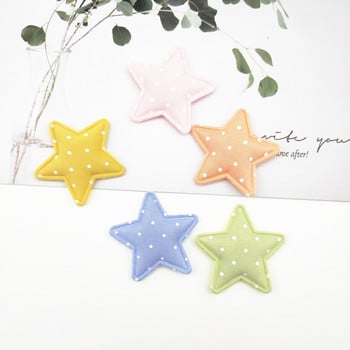 50 τμχ 3,5 εκ. Dot Fabric Padded Star Applique για DIY Headwear Μαλλιά κλιπ Διακόσμηση Βρεφικά καπέλα Κορδέλες στολίδι Αξεσουάρ μπαλώματα