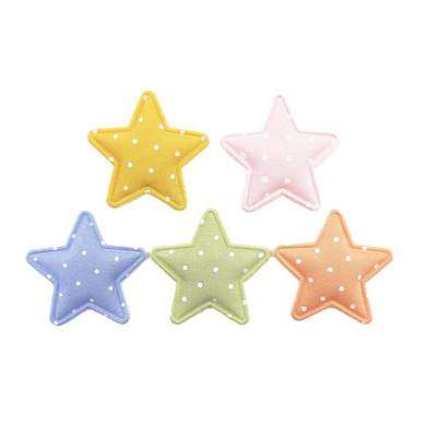 50 τμχ 3,5 εκ. Dot Fabric Padded Star Applique για DIY Headwear Μαλλιά κλιπ Διακόσμηση Βρεφικά καπέλα Κορδέλες στολίδι Αξεσουάρ μπαλώματα