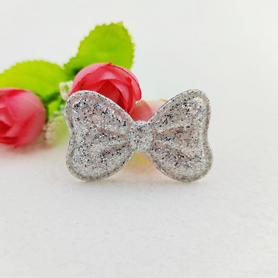 100 kom 4X2,5 CM svjetlucave tkanine s mašnama za odjeću Potrepštine za šivanje šešira DIY pokrivala za kosu Štipaljke za mašne Dekorativne zakrpe