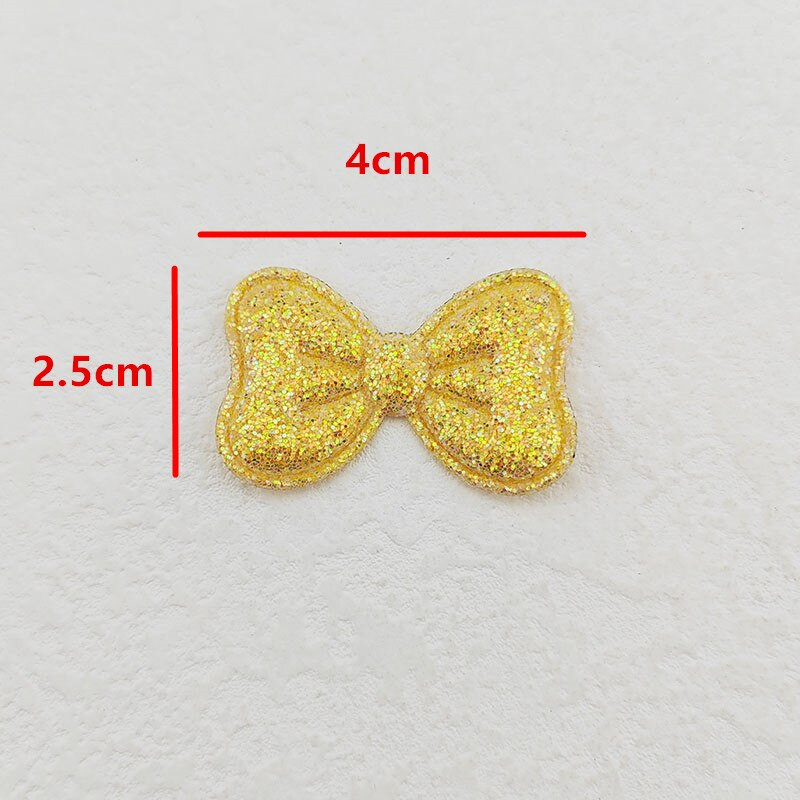 100 kom 4X2,5 CM svjetlucave tkanine s mašnama za odjeću Potrepštine za šivanje šešira DIY pokrivala za kosu Štipaljke za mašne Dekorativne zakrpe