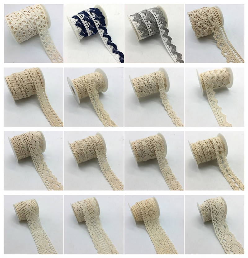 2 γιάρδες/παρτίδα Ενδύματα Ραπτικό Ύφασμα Ιβουάρ Κρέμα Μαύρο Διακοσμητικό Βαμβακερό Δαντελένιο Ύφασμα Κορδέλα Χειροποίητα Αξεσουάρ