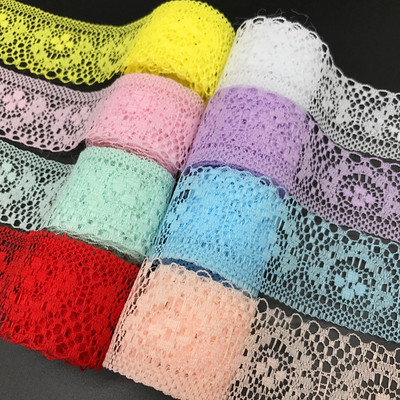 5yards 35mm Lace Ribbon Bilateral Handicrafts Embroidered Lace Fabric Trim Lace Ribbon Decorations DIY Sewing Crafts