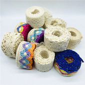 2 jarda/lot 100% pamučna čipkasta vrpca za odjeću Tkanina za šivanje Obrub slonovače Heklana pamučna čipkana vrpca Ručno izrađeni dodaci