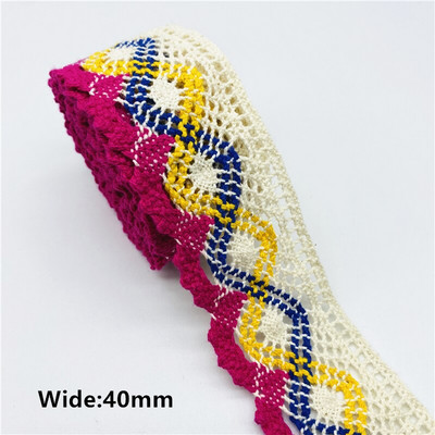 2 jarda/lot 100% pamučna čipkasta vrpca za odjeću Tkanina za šivanje Obrub slonovače Heklana pamučna čipkana vrpca Ručno izrađeni dodaci