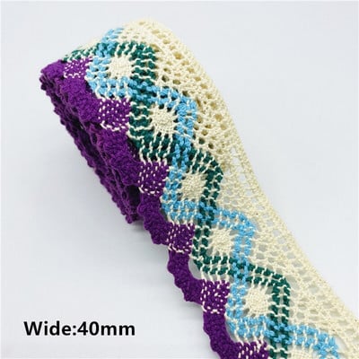 2 jarda/lot 100% pamučna čipkasta vrpca za odjeću Tkanina za šivanje Obrub slonovače Heklana pamučna čipkana vrpca Ručno izrađeni dodaci