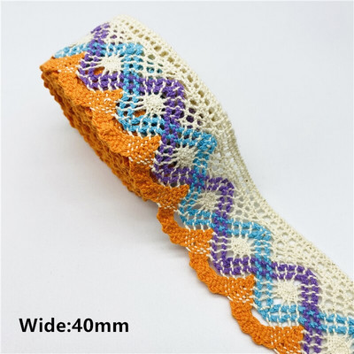 2 jarda/lot 100% pamučna čipkasta vrpca za odjeću Tkanina za šivanje Obrub slonovače Heklana pamučna čipkana vrpca Ručno izrađeni dodaci