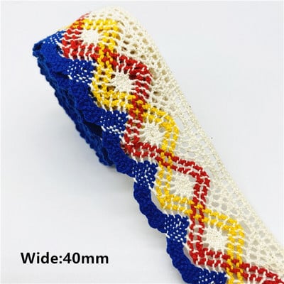 2 jarda/lot 100% pamučna čipkasta vrpca za odjeću Tkanina za šivanje Obrub slonovače Heklana pamučna čipkana vrpca Ručno izrađeni dodaci