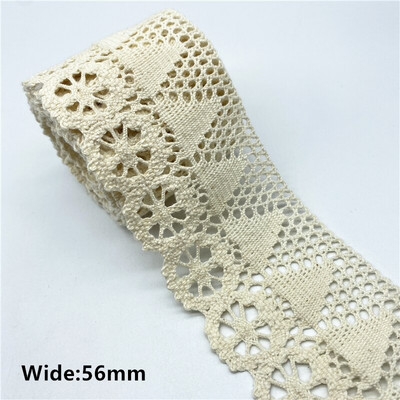 2 jarda/lot 100% pamučna čipkasta vrpca za odjeću Tkanina za šivanje Obrub slonovače Heklana pamučna čipkana vrpca Ručno izrađeni dodaci