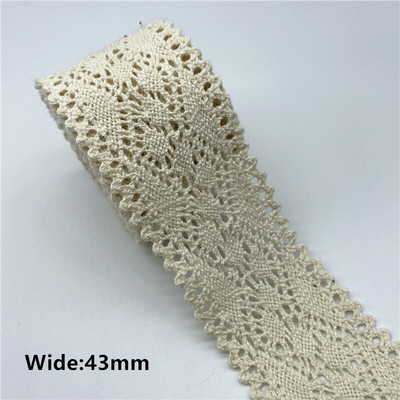 2 jarda/lot 100% pamučna čipkasta vrpca za odjeću Tkanina za šivanje Obrub slonovače Heklana pamučna čipkana vrpca Ručno izrađeni dodaci