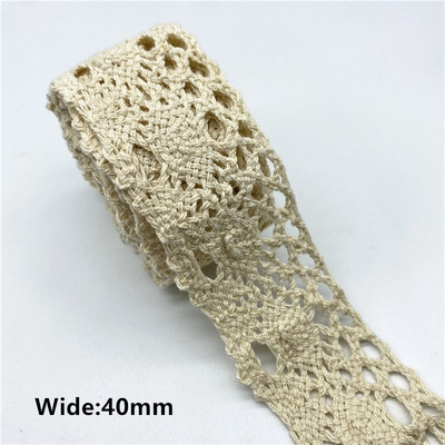 2 jarda/lot 100% pamučna čipkasta vrpca za odjeću Tkanina za šivanje Obrub slonovače Heklana pamučna čipkana vrpca Ručno izrađeni dodaci