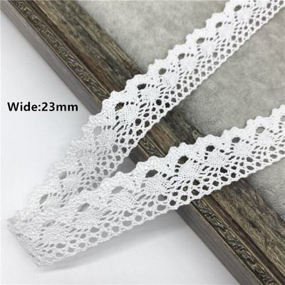 2 jardi/partii 10–50 mm valge puuvillane pitslint rõivaste õmbluskanga jaoks, puuvillane heegeldatud pitskangas käsitsi valmistatud aksessuaarid