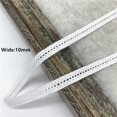 2 jardi/partii 10–50 mm valge puuvillane pitslint rõivaste õmbluskanga jaoks, puuvillane heegeldatud pitskangas käsitsi valmistatud aksessuaarid