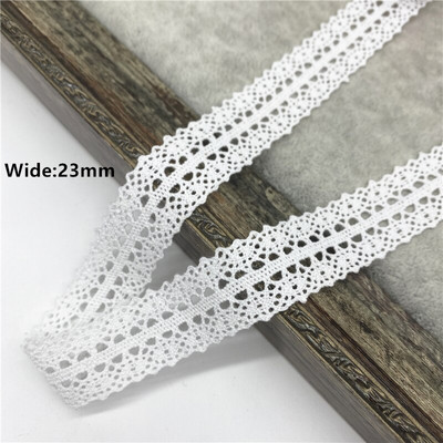 2 jardi/partii 10–50 mm valge puuvillane pitslint rõivaste õmbluskanga jaoks, puuvillane heegeldatud pitskangas käsitsi valmistatud aksessuaarid