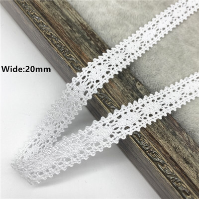 2 jardi/partii 10–50 mm valge puuvillane pitslint rõivaste õmbluskanga jaoks, puuvillane heegeldatud pitskangas käsitsi valmistatud aksessuaarid