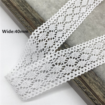 2 jardi/partii 10–50 mm valge puuvillane pitslint rõivaste õmbluskanga jaoks, puuvillane heegeldatud pitskangas käsitsi valmistatud aksessuaarid