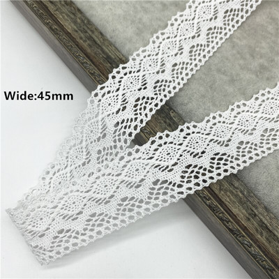 2 jardi/partii 10–50 mm valge puuvillane pitslint rõivaste õmbluskanga jaoks, puuvillane heegeldatud pitskangas käsitsi valmistatud aksessuaarid