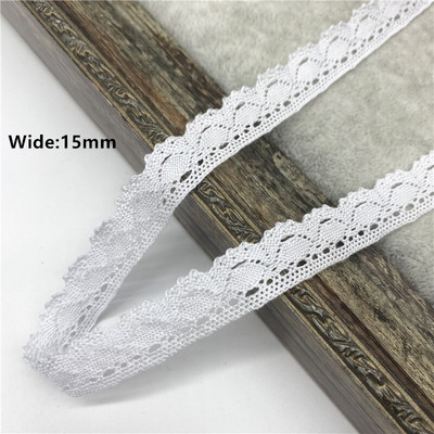 2 jardi/partii 10–50 mm valge puuvillane pitslint rõivaste õmbluskanga jaoks, puuvillane heegeldatud pitskangas käsitsi valmistatud aksessuaarid