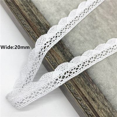 2 jardi/partii 10–50 mm valge puuvillane pitslint rõivaste õmbluskanga jaoks, puuvillane heegeldatud pitskangas käsitsi valmistatud aksessuaarid