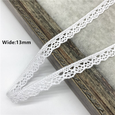 2 jardi/partii 10–50 mm valge puuvillane pitslint rõivaste õmbluskanga jaoks, puuvillane heegeldatud pitskangas käsitsi valmistatud aksessuaarid