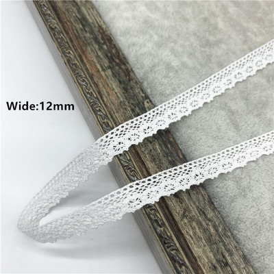 2 jardi/partii 10–50 mm valge puuvillane pitslint rõivaste õmbluskanga jaoks, puuvillane heegeldatud pitskangas käsitsi valmistatud aksessuaarid