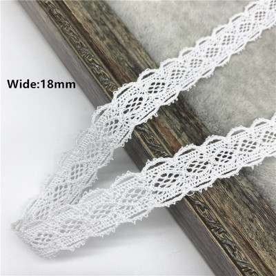 2 jardi/partii 10–50 mm valge puuvillane pitslint rõivaste õmbluskanga jaoks, puuvillane heegeldatud pitskangas käsitsi valmistatud aksessuaarid