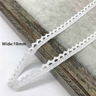 2 jardi/partii 10–50 mm valge puuvillane pitslint rõivaste õmbluskanga jaoks, puuvillane heegeldatud pitskangas käsitsi valmistatud aksessuaarid
