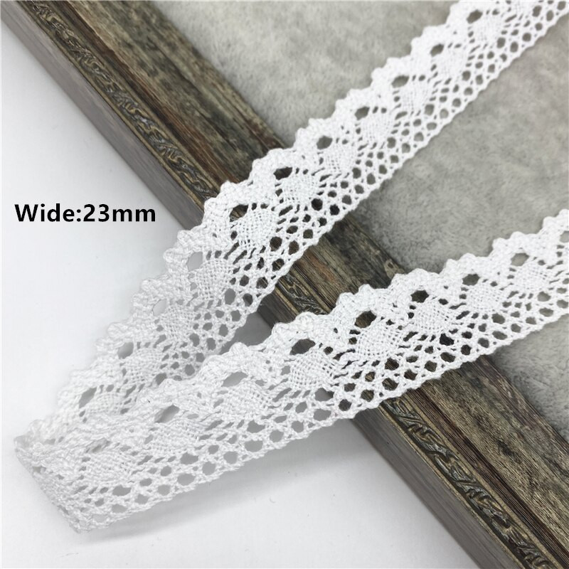 2 jardi/partii 10–50 mm valge puuvillane pitslint rõivaste õmbluskanga jaoks, puuvillane heegeldatud pitskangas käsitsi valmistatud aksessuaarid