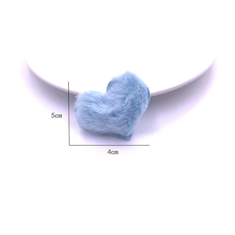 30 buc/lot 5*4 cm aplicații căptușite în formă de inimă de pluș pentru decorarea căptușelii accesorii de păr lucrate manual