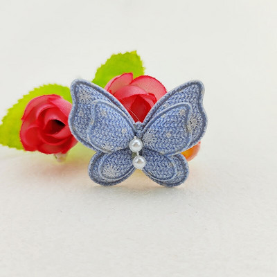 30 buc/lot, 4*3,5 cm, două straturi, aplicații căptușite cu fluturi cu puncte pentru articole de cusut pentru haine, bricolaj, accesorii pentru cleme de păr, plasture