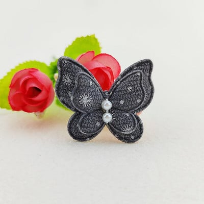 30 buc/lot, 4*3,5 cm, două straturi, aplicații căptușite cu fluturi cu puncte pentru articole de cusut pentru haine, bricolaj, accesorii pentru cleme de păr, plasture