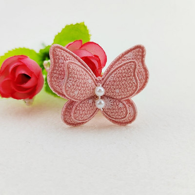 30 buc/lot, 4*3,5 cm, două straturi, aplicații căptușite cu fluturi cu puncte pentru articole de cusut pentru haine, bricolaj, accesorii pentru cleme de păr, plasture