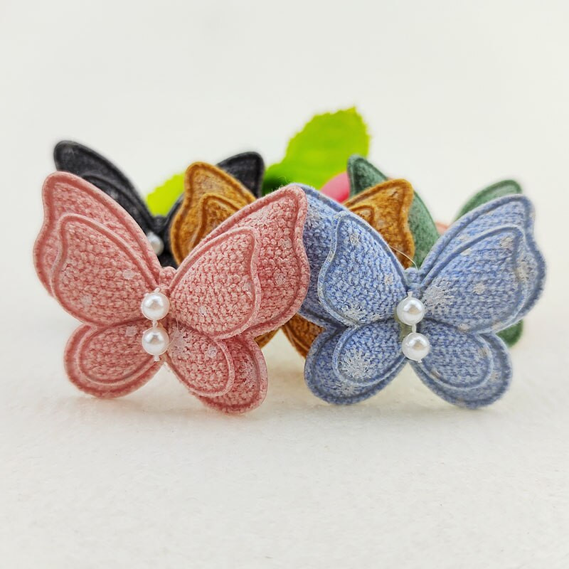 30 buc/lot, 4*3,5 cm, două straturi, aplicații căptușite cu fluturi cu puncte pentru articole de cusut pentru haine, bricolaj, accesorii pentru cleme de păr, plasture