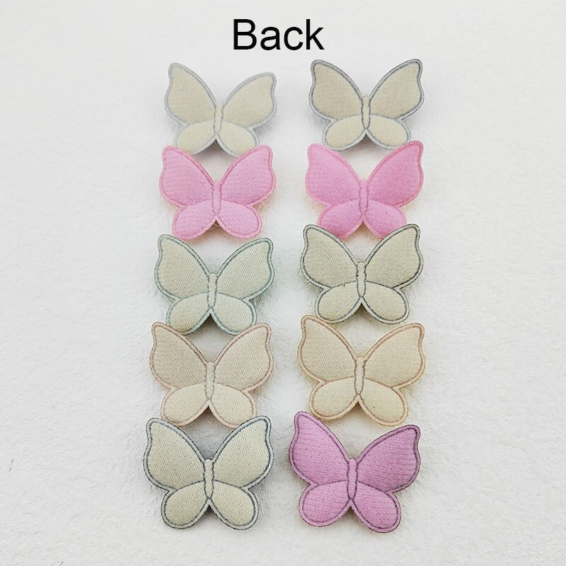 30 buc/lot, 4*3,5 cm, două straturi, aplicații căptușite cu fluturi cu puncte pentru articole de cusut pentru haine, bricolaj, accesorii pentru cleme de păr, plasture