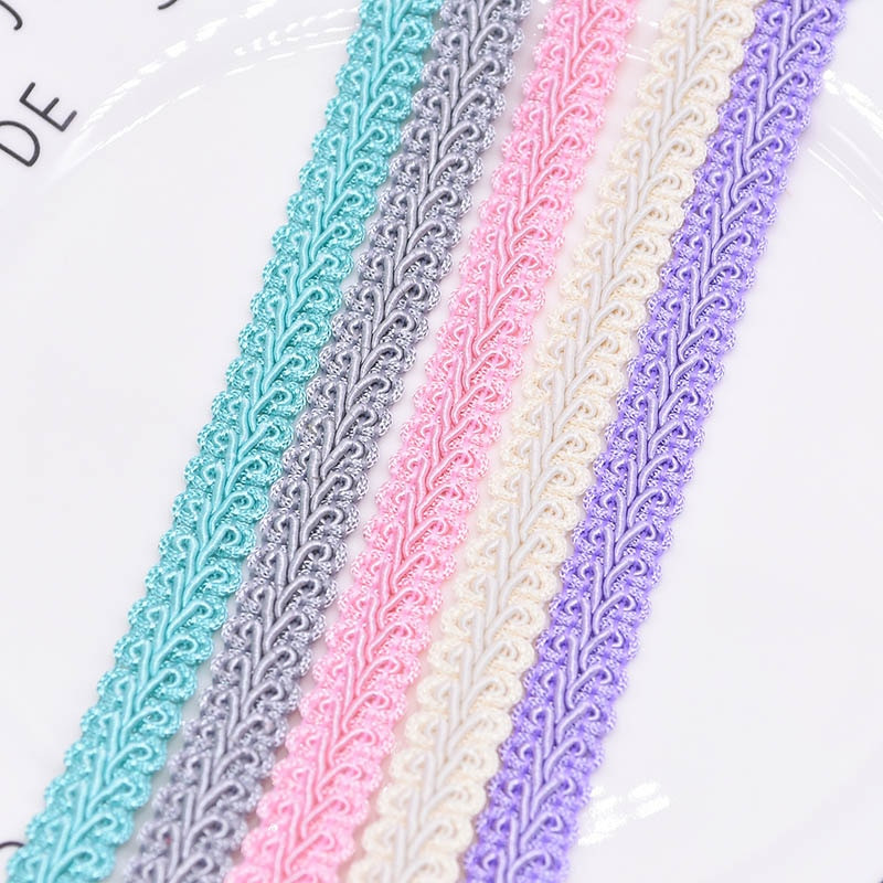 5/10M 12mm pitsiäärne pael polüester sajajalgne punutud pitsõmblusriided aksessuaarid kõverpits DIY käsitöö pulmadekoratsioon