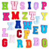 ABCDEFGHIJKLMN Patch-uri cu litere în limba engleză Pânză Reparare Decorare haine Îmbrăcăminte Cusut Decorare Aplic Insigne Culoare