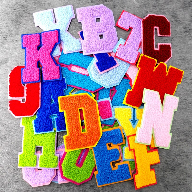 ABCDEFGHIJKLMN Patch-uri cu litere în limba engleză Pânză Reparare Decorare haine Îmbrăcăminte Cusut Decorare Aplic Insigne Culoare