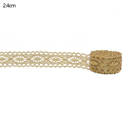 5/10 jardų aukso/sidabro nėrinių apdailos juostelės, blizgančios, nertos, 7–24 mm juostelės, juostos dekoro „pasidaryk pats“ amatų dovanų pakavimo siuvimo reikmenys