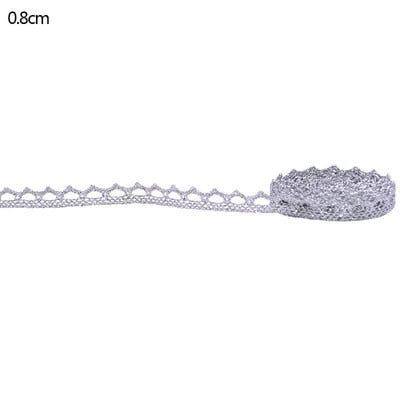 5/10 jardų aukso/sidabro nėrinių apdailos juostelės, blizgančios, nertos, 7–24 mm juostelės, juostos dekoro „pasidaryk pats“ amatų dovanų pakavimo siuvimo reikmenys